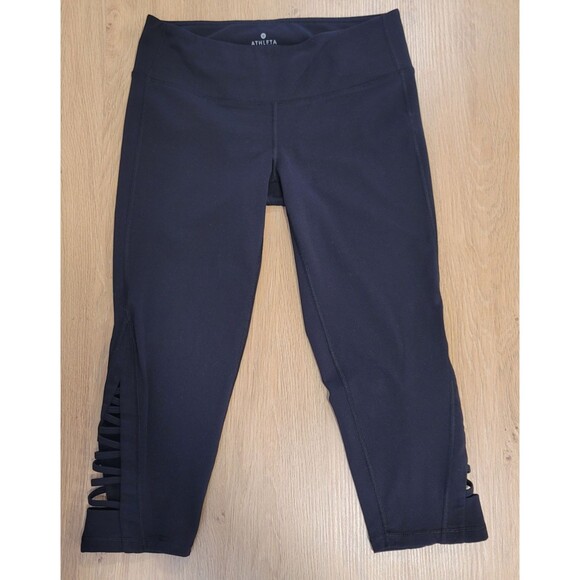 CLEARANCE Athleta Womens 'Mind Over Matter' Capri Leggings SZ Medium Crisscross - Picture 4 of 14